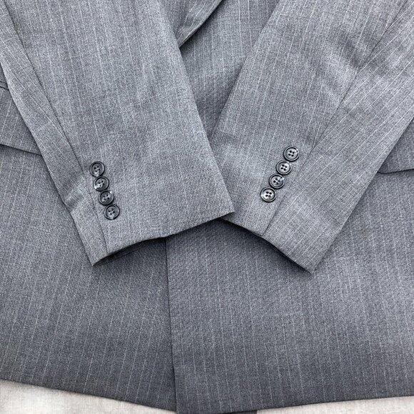 Stafford Blazer Men 43L Gray Pinstripe Peak Wool Classic Career Union USA VTG - Picture 3 of 13